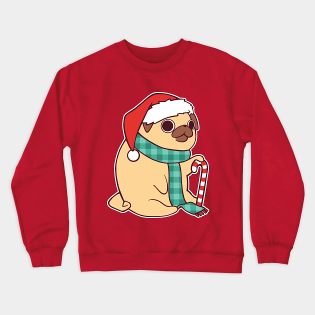 Christmas Pug Crewneck Sweatshirt by SarahJoncas